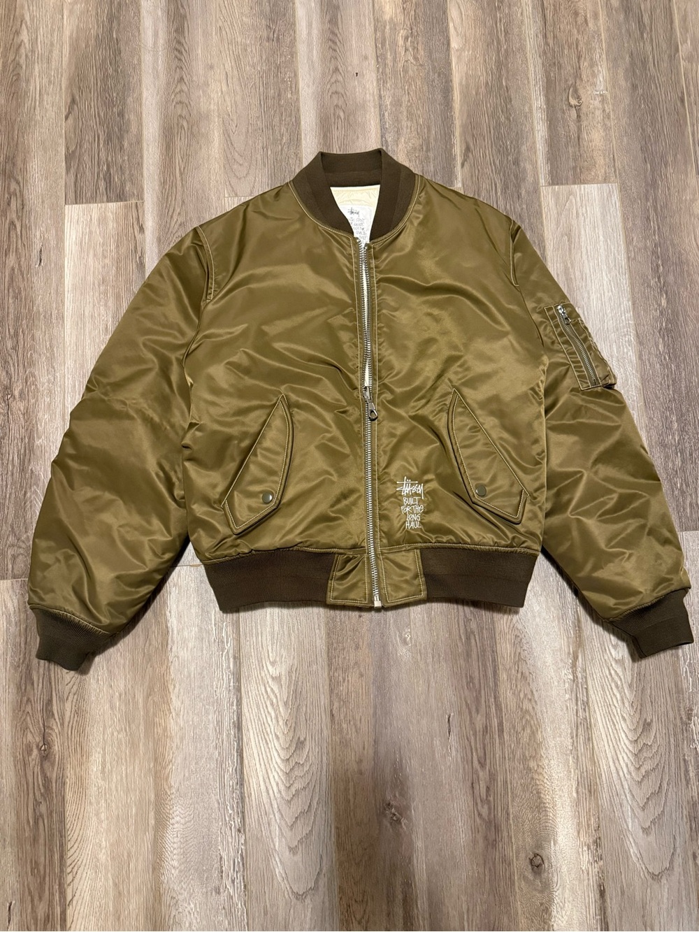 Stussy Olive Green Reversible Bomber Jacket